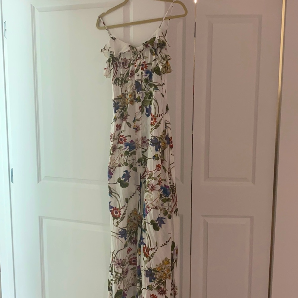 Tropical maxi Hawaiian dress with slit